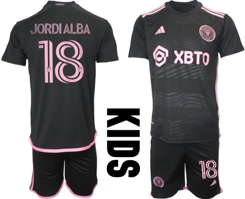Youth 2023-2024 Club Inter Miami CF away black #18 Soccer Jersey